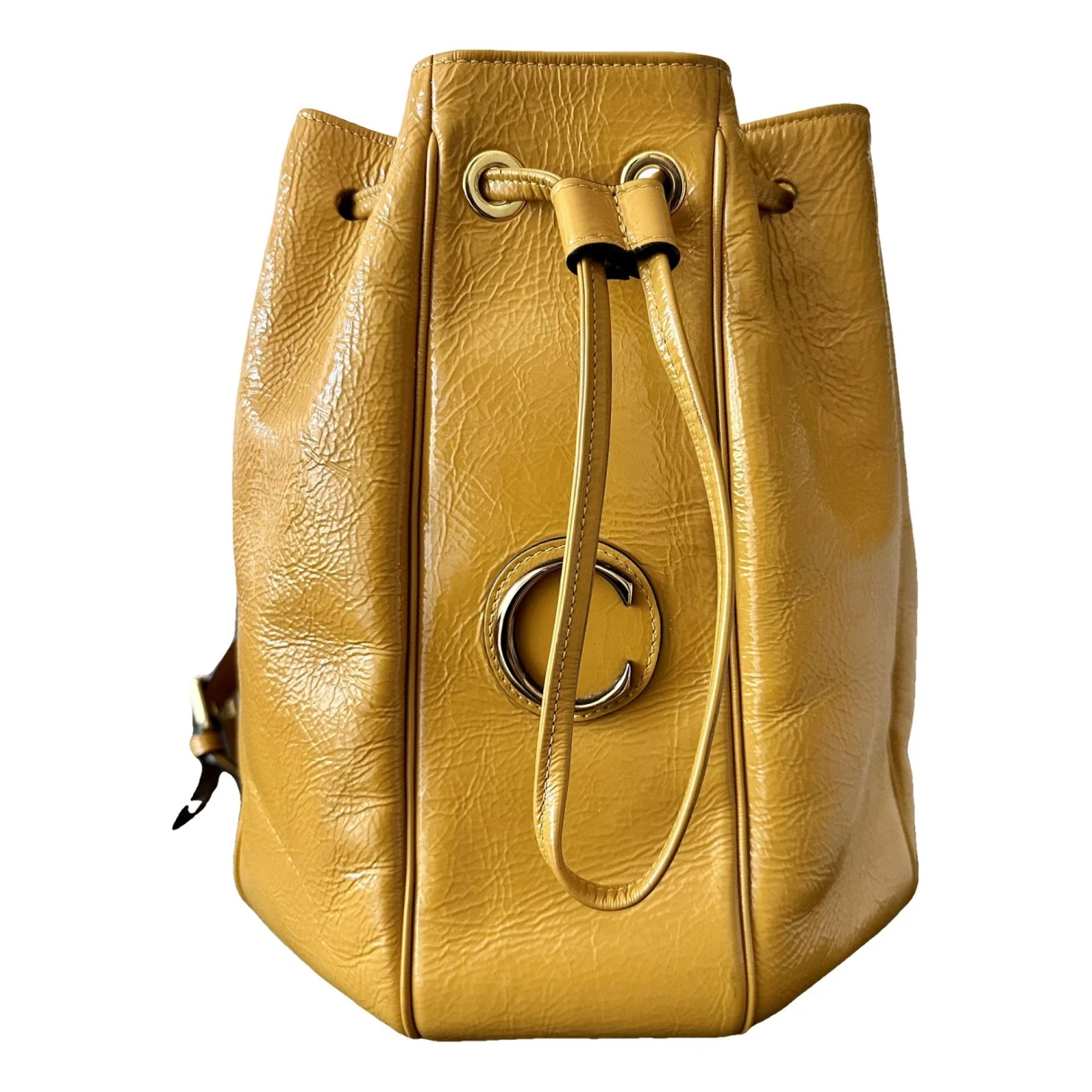 Pre-owned Casadei Vegan Leather Handbag In Yellow
