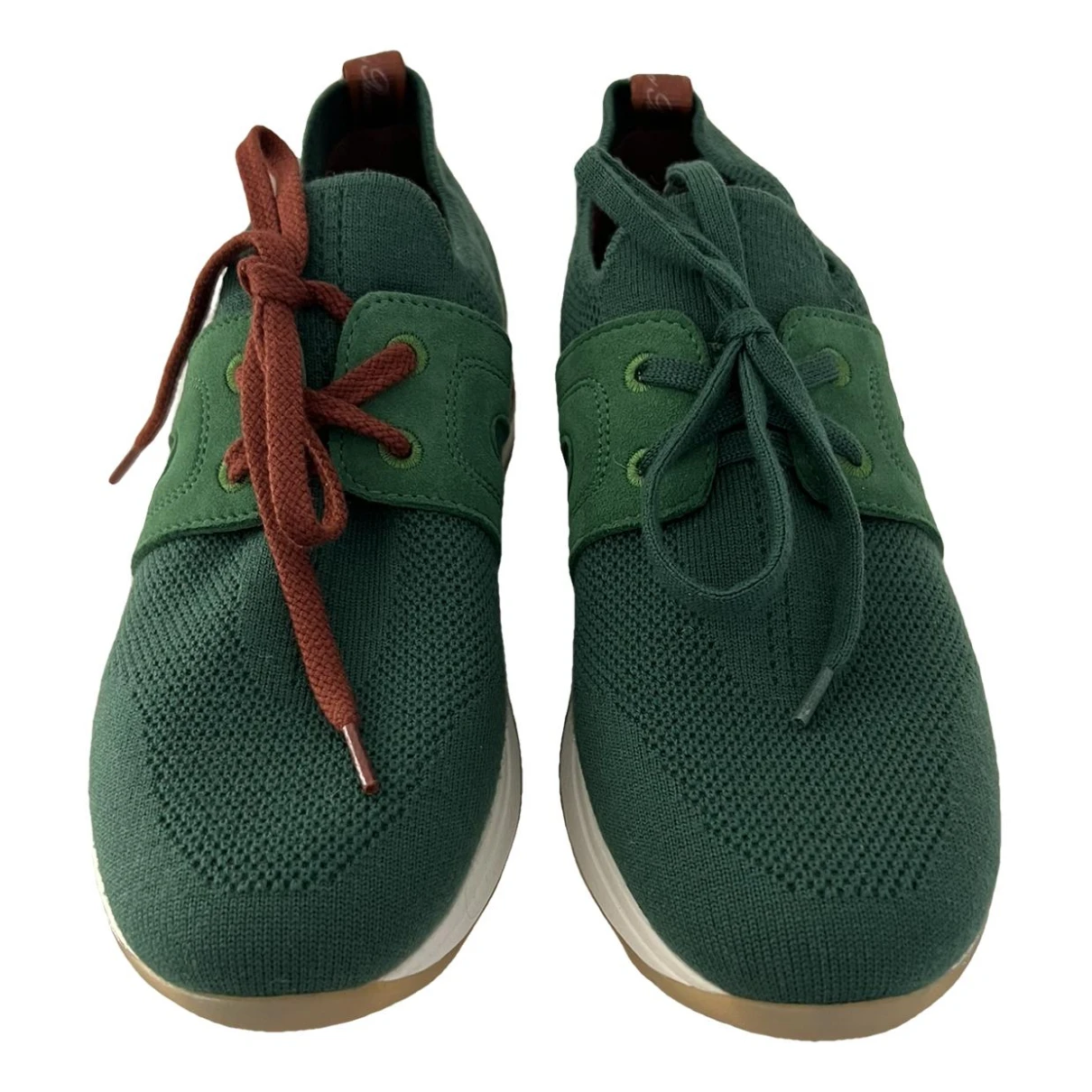 Pre-owned Loro Piana Cloth Trainers In Green