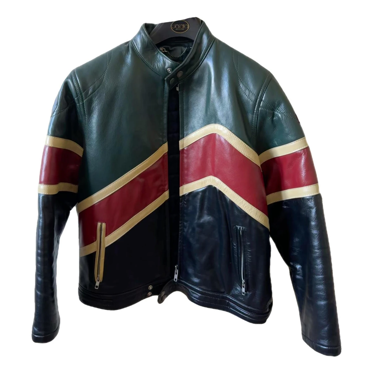 Pre-owned Paul Smith Leather Biker Jacket In Green