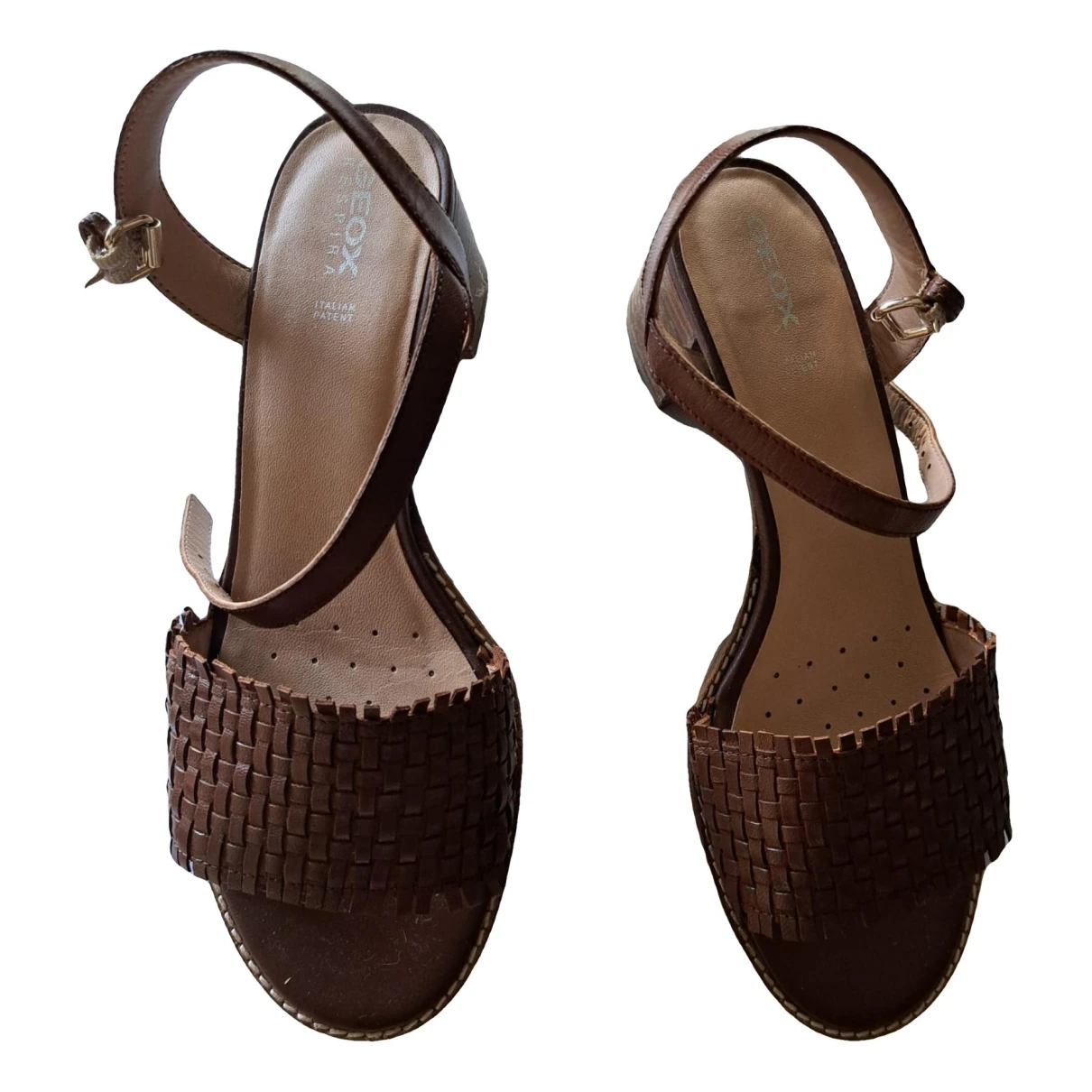 Pre-owned Geox Leather Sandals In Brown