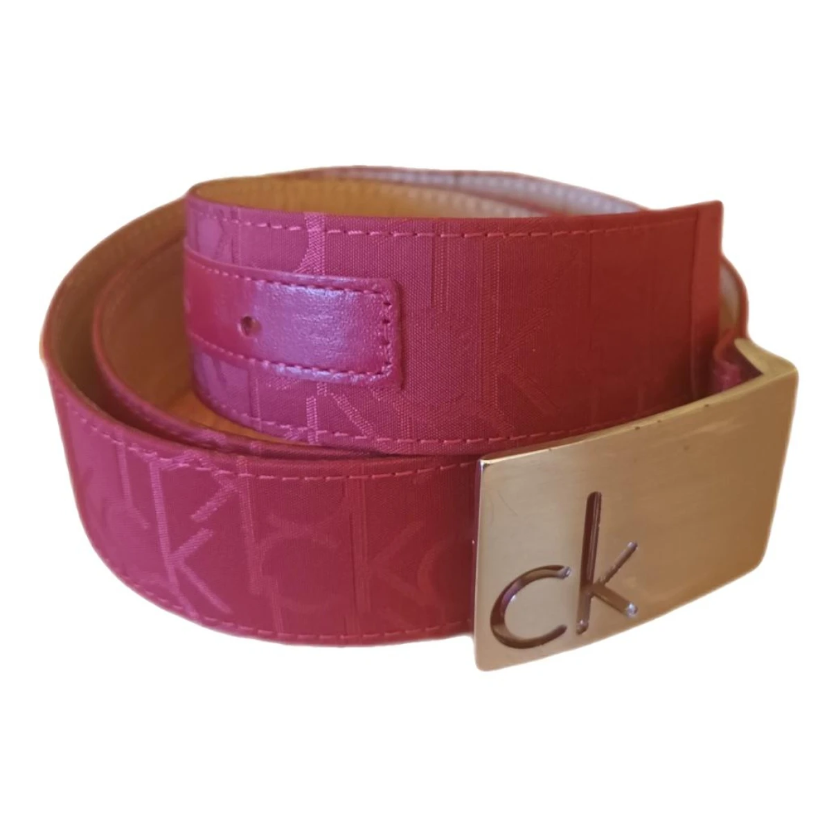Pre-owned Calvin Klein Leather Belt In Red