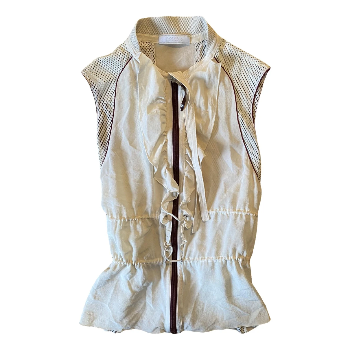 Pre-owned Prada Silk Vest In White