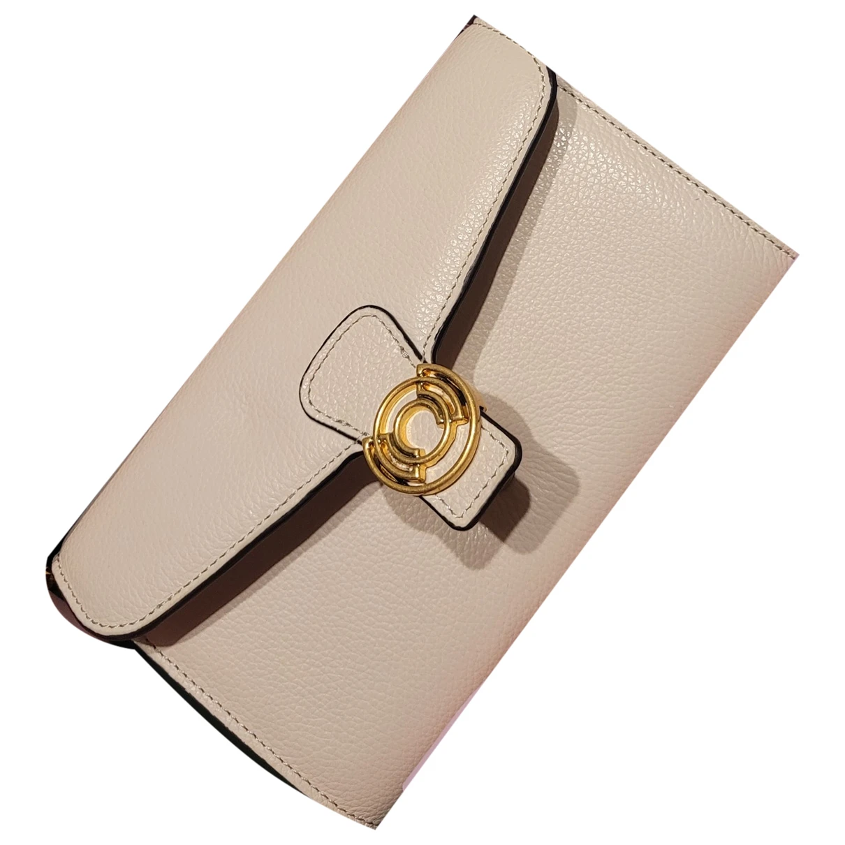 Pre-owned Coccinelle Leather Clutch Bag In Beige
