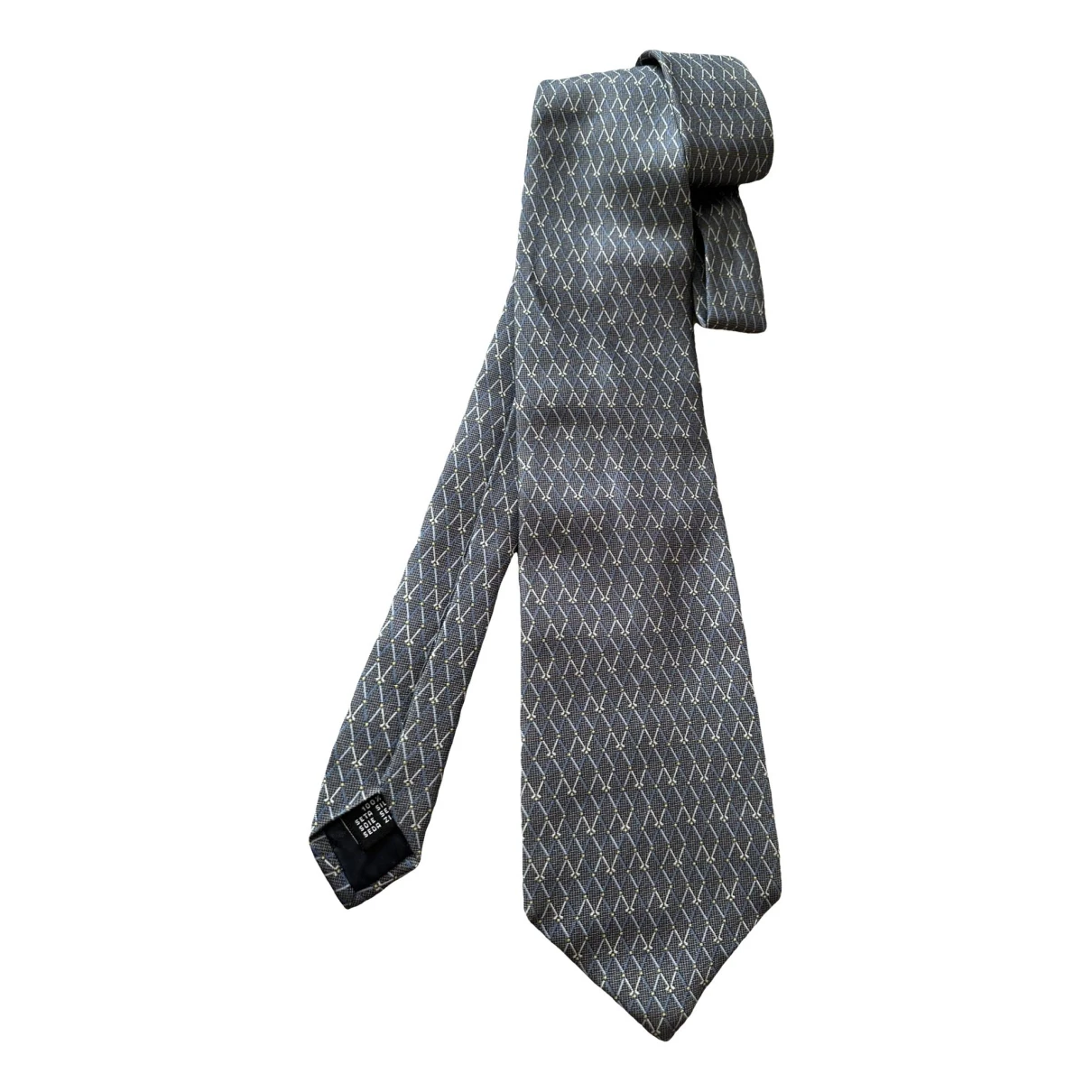 Pre-owned Lacoste Silk Tie In Grey