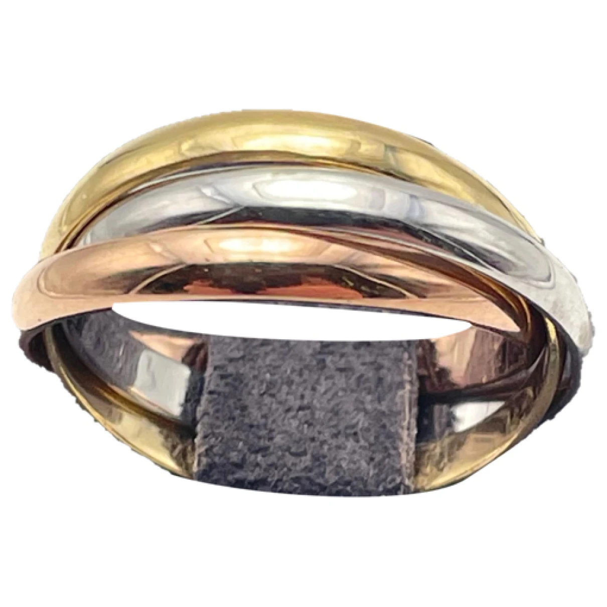 Pre-owned Cartier Trinity Pink Gold Ring In Yellow