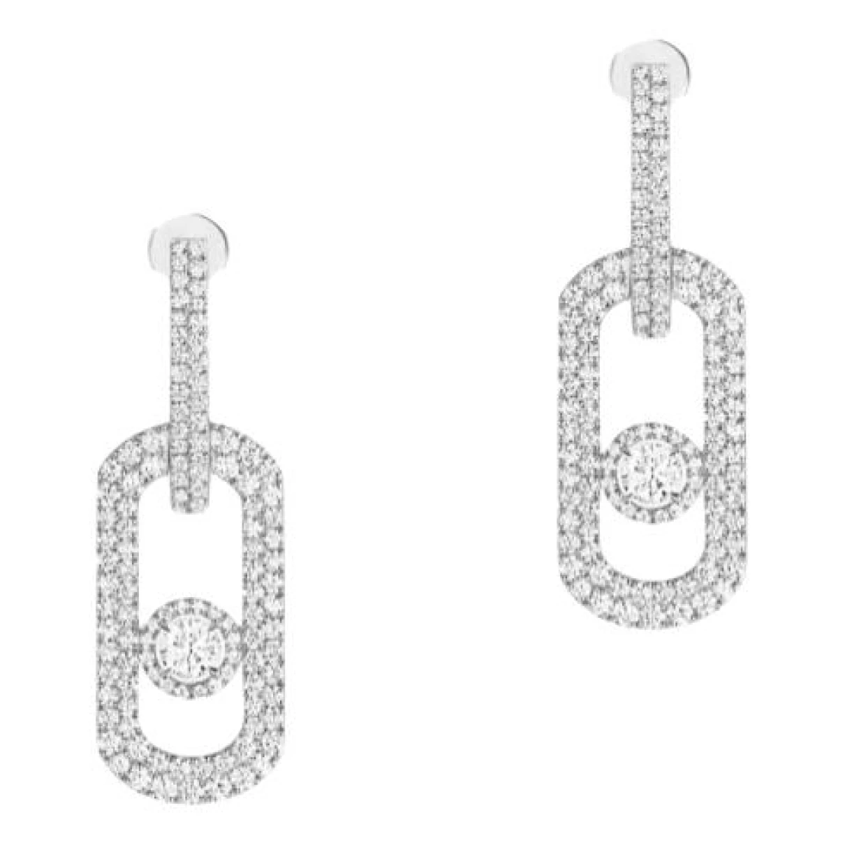 Pre-owned Messika Move Joaillerie White Gold Earrings In Silver