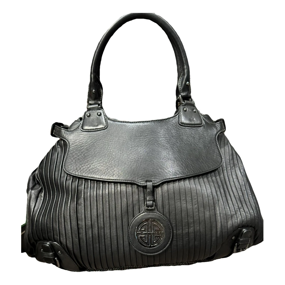 Pre-owned Hugo Boss Leather Handbag In Black