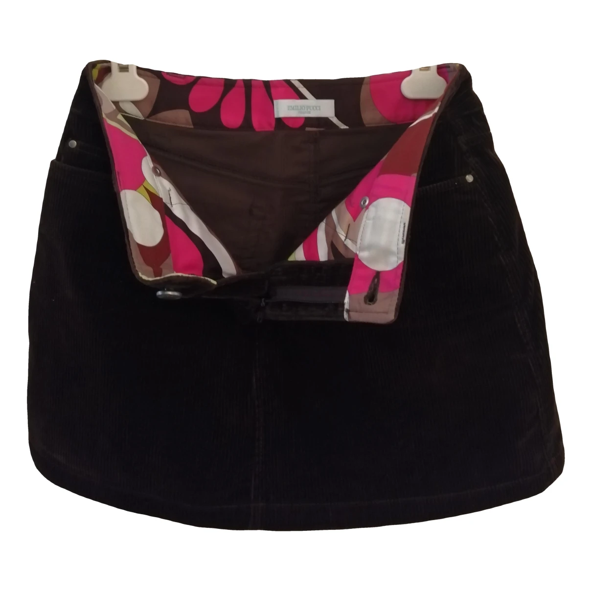 Pre-owned Emilio Pucci Velvet Mini Skirt In Brown