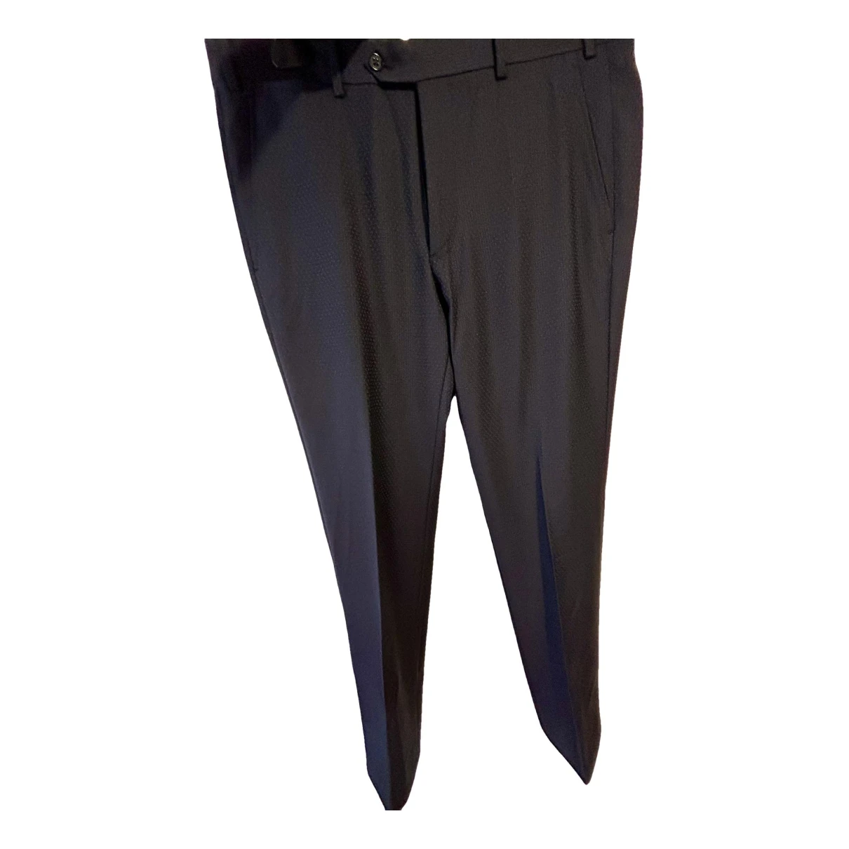 Pre-owned Armani Collezioni Wool Trousers In Blue