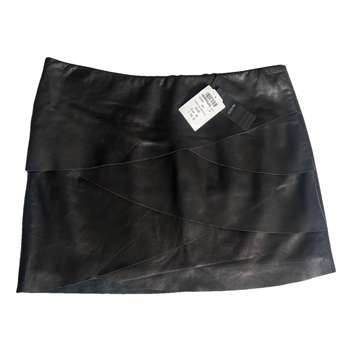 Pre-owned Joseph Leather Mini Skirt In Black