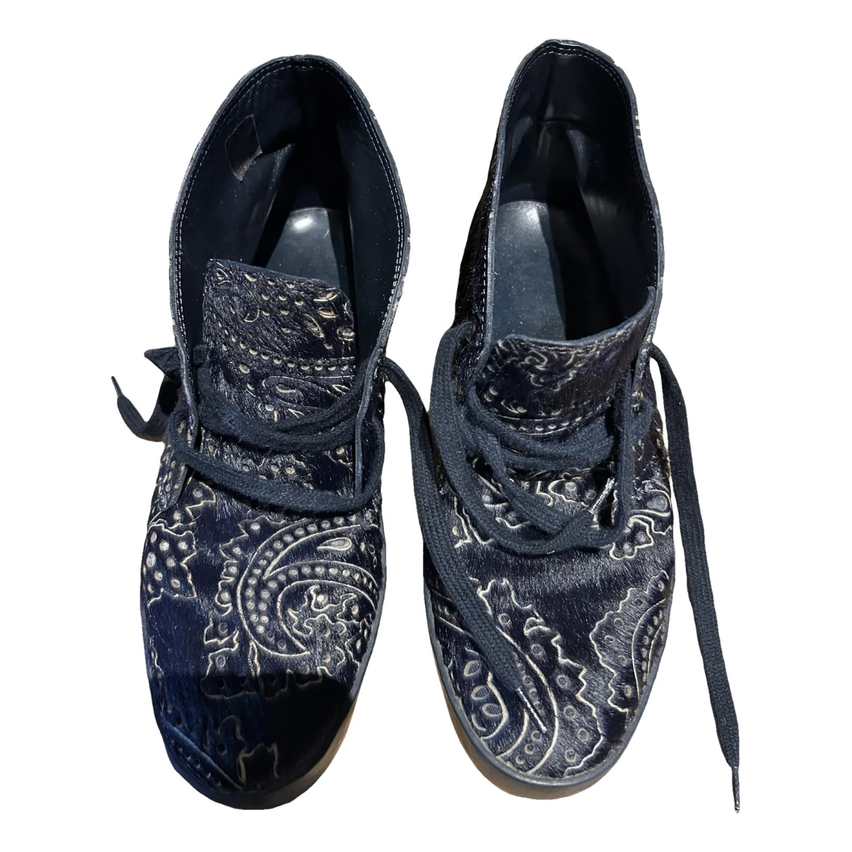 Pre-owned Penelope Chilvers Cloth Lace Ups In Navy