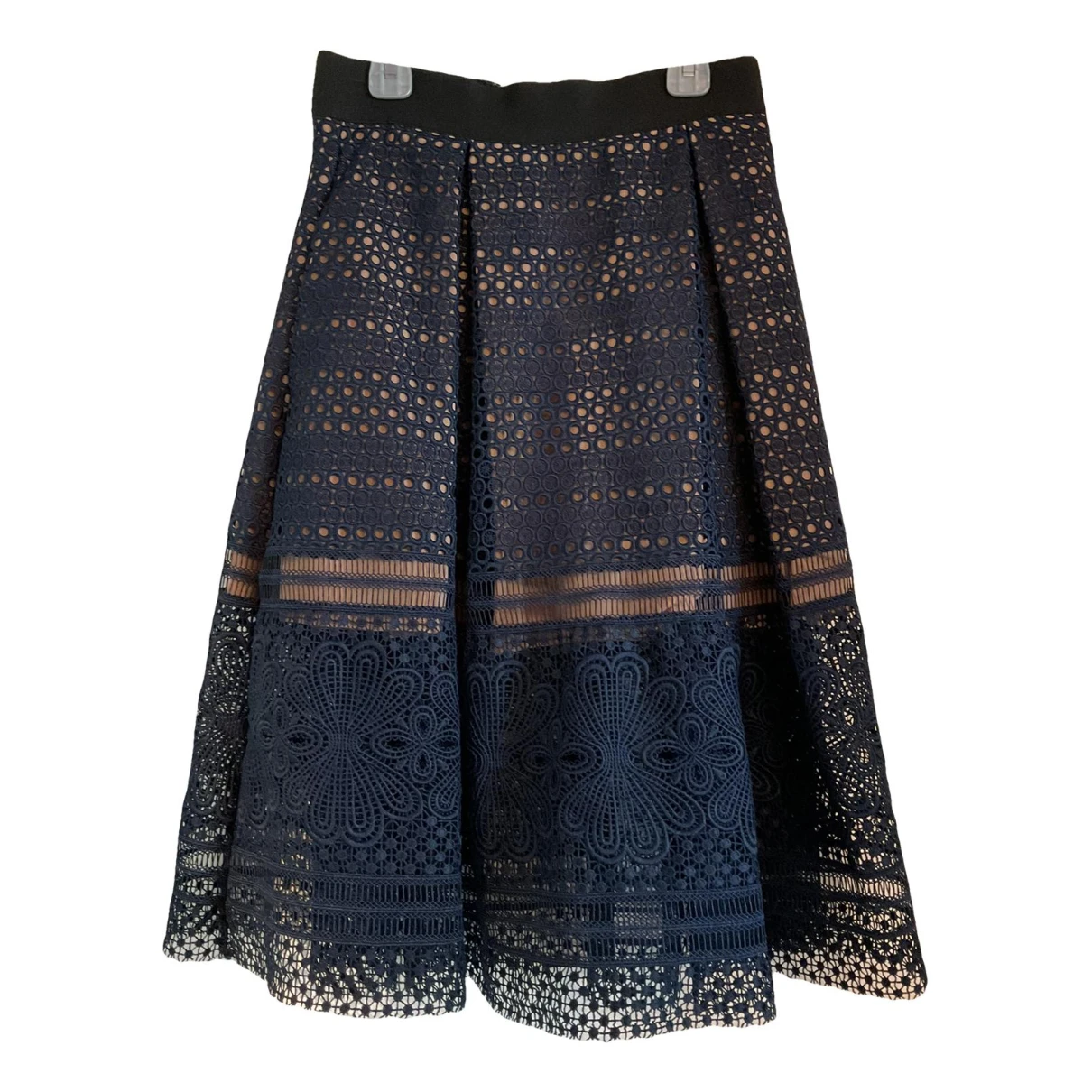 Pre-owned Self-portrait Mid-length Skirt In Blue