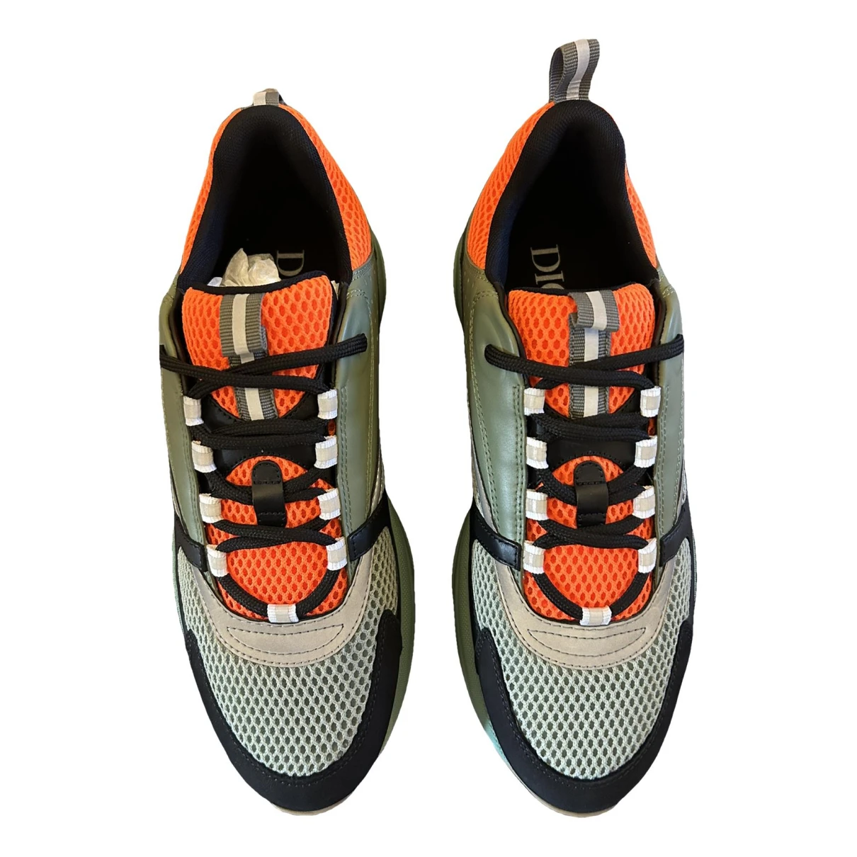 Pre-owned Dior Leather Low Trainers In Green