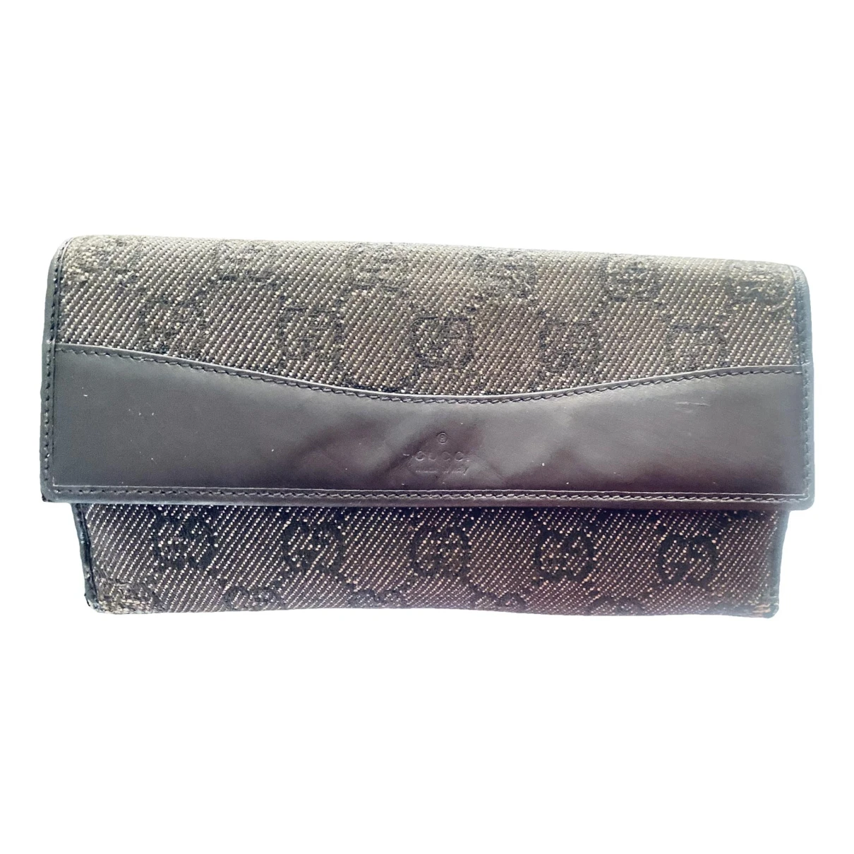 Pre-owned Gucci Neo Vintage Cloth Wallet In Grey