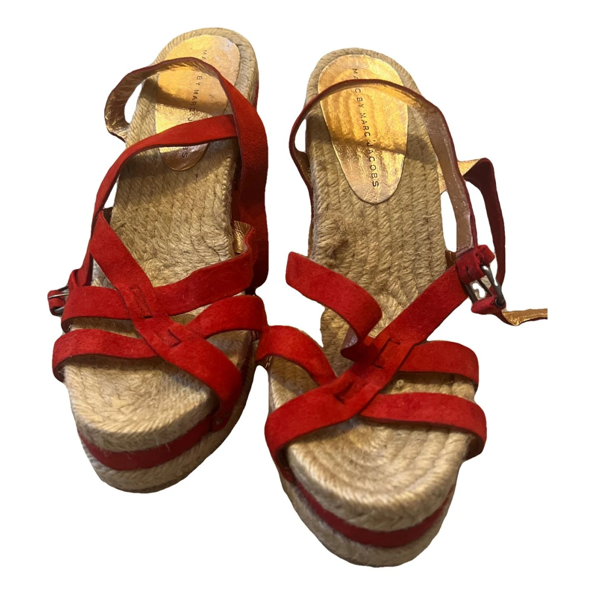 Pre-owned Marc By Marc Jacobs Leather Sandals In Red
