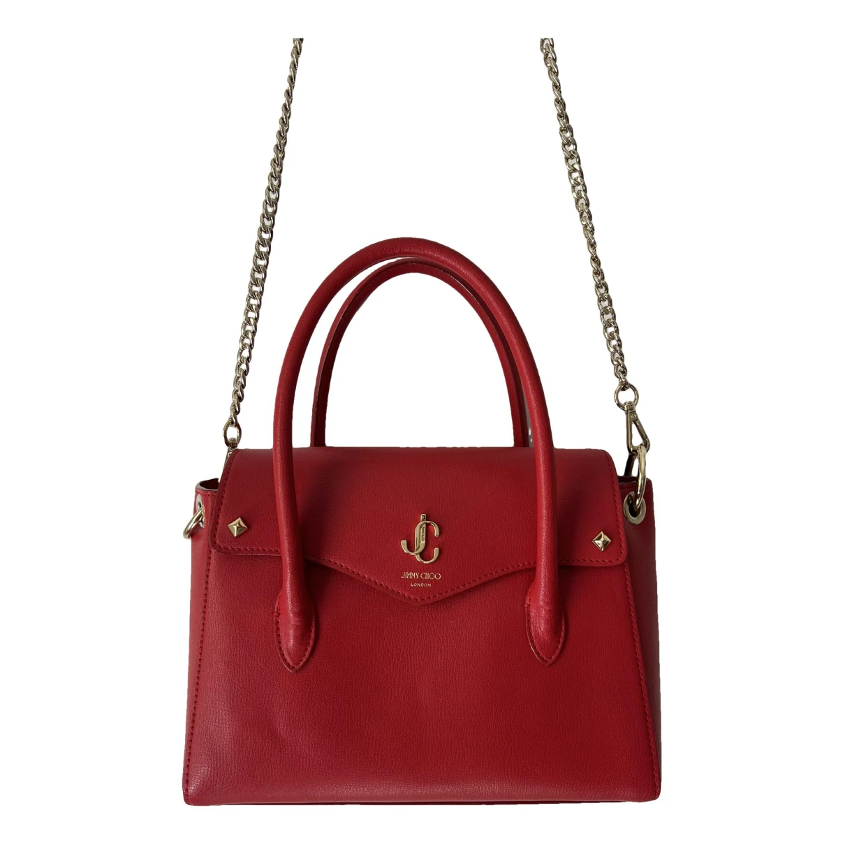 Pre-owned Jimmy Choo Varenne Leather Handbag In Red
