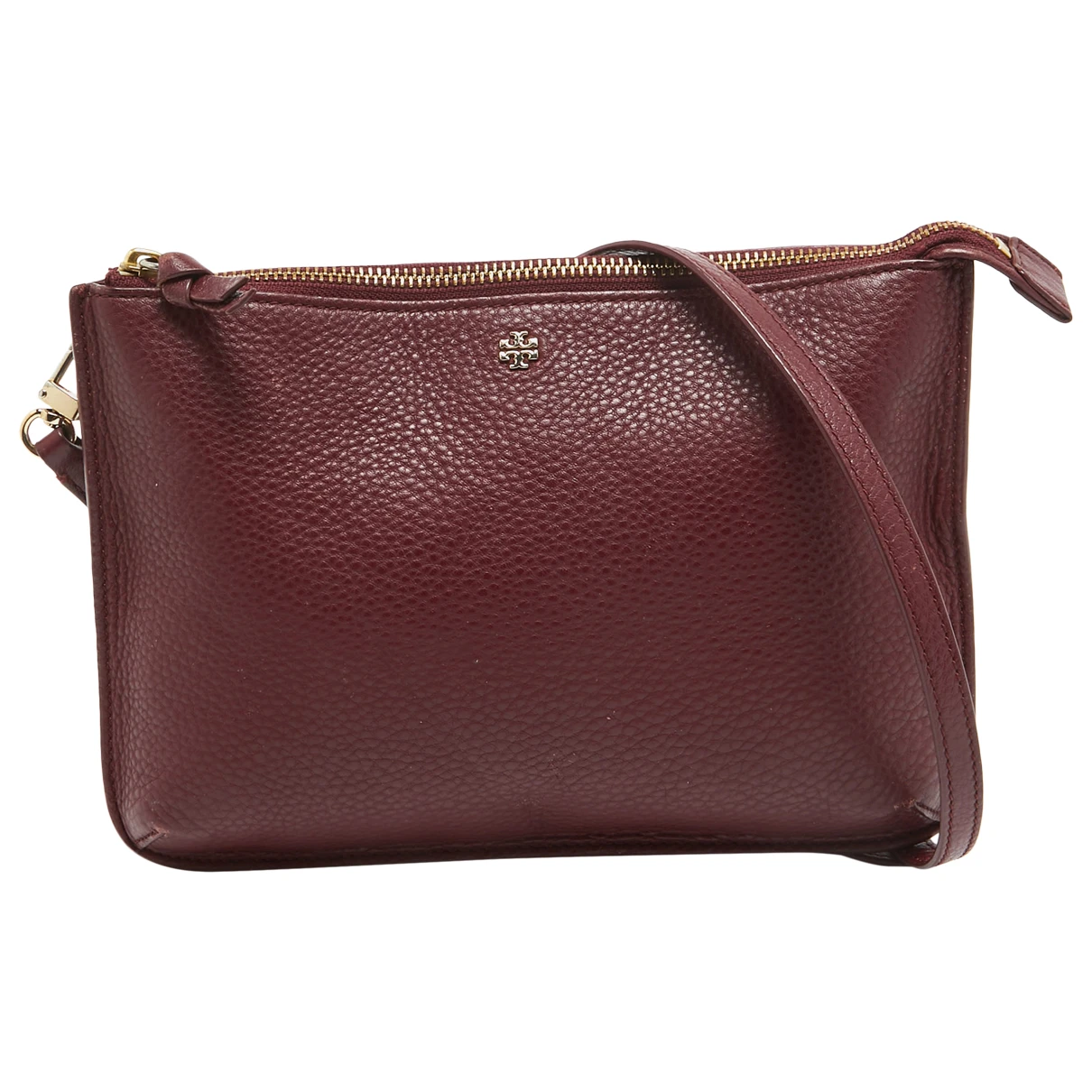 Pre-owned Tory Burch Leather Handbag In Burgundy