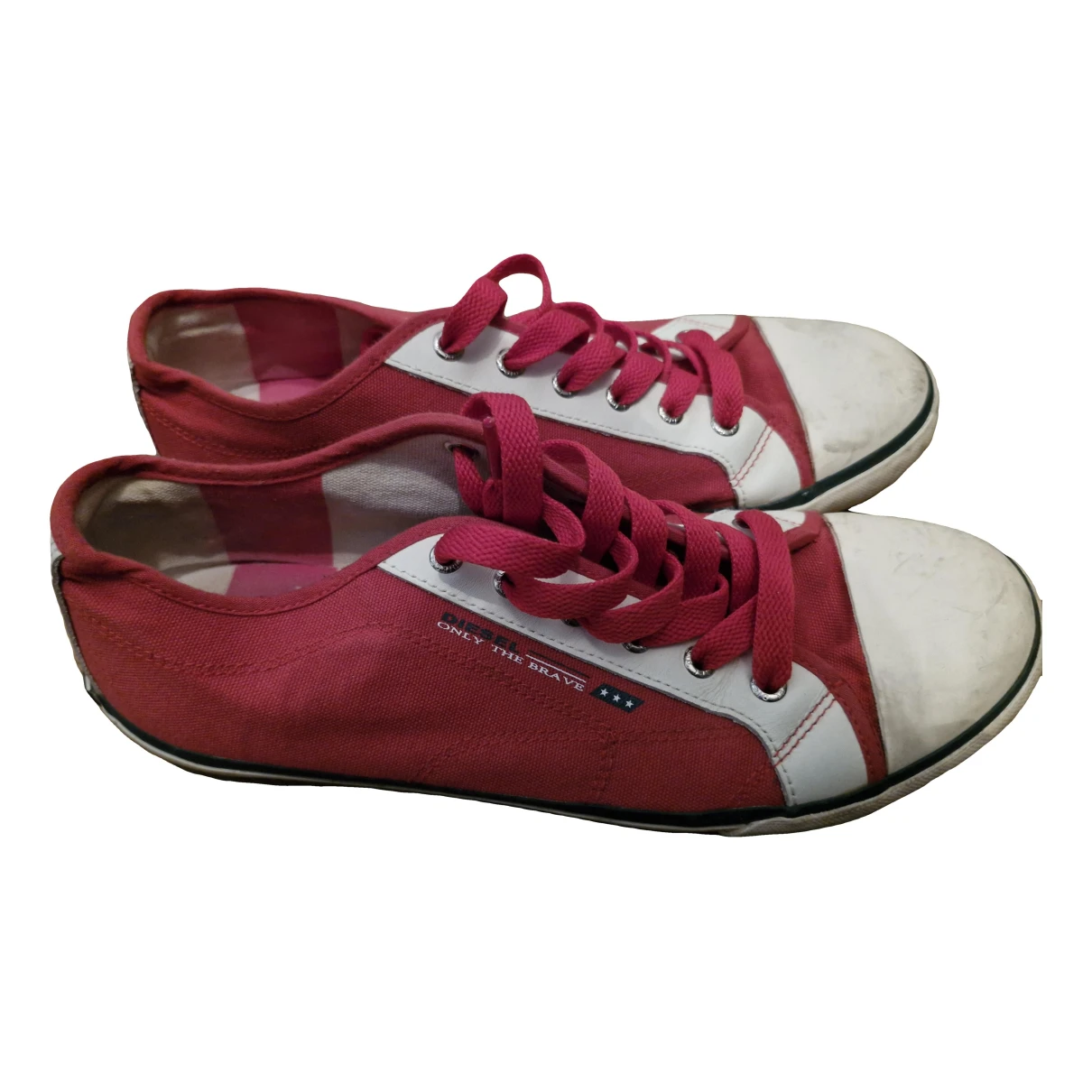 Pre-owned Diesel Low Trainers In Red
