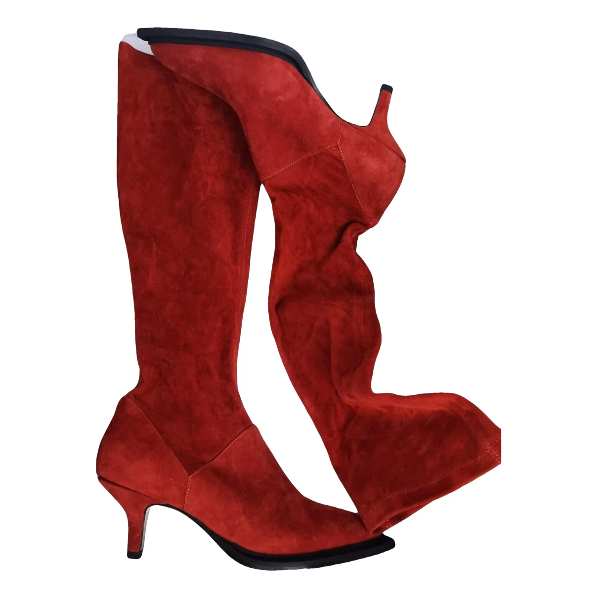 Pre-owned Marina Rinaldi Leather Boots In Red