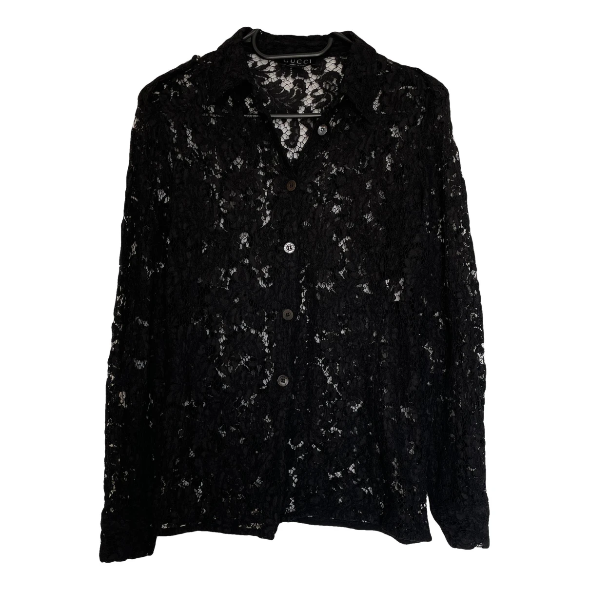 Pre-owned Gucci Lace Blouse In Black