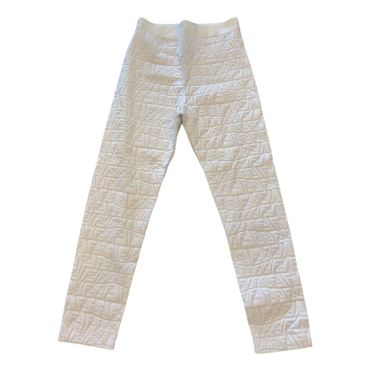 Pre-owned Fendi Trousers In White