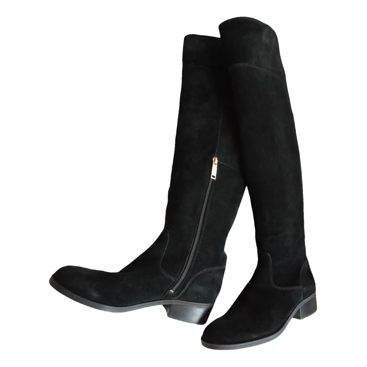 Pre-owned Tommy Hilfiger Riding Boots In Black