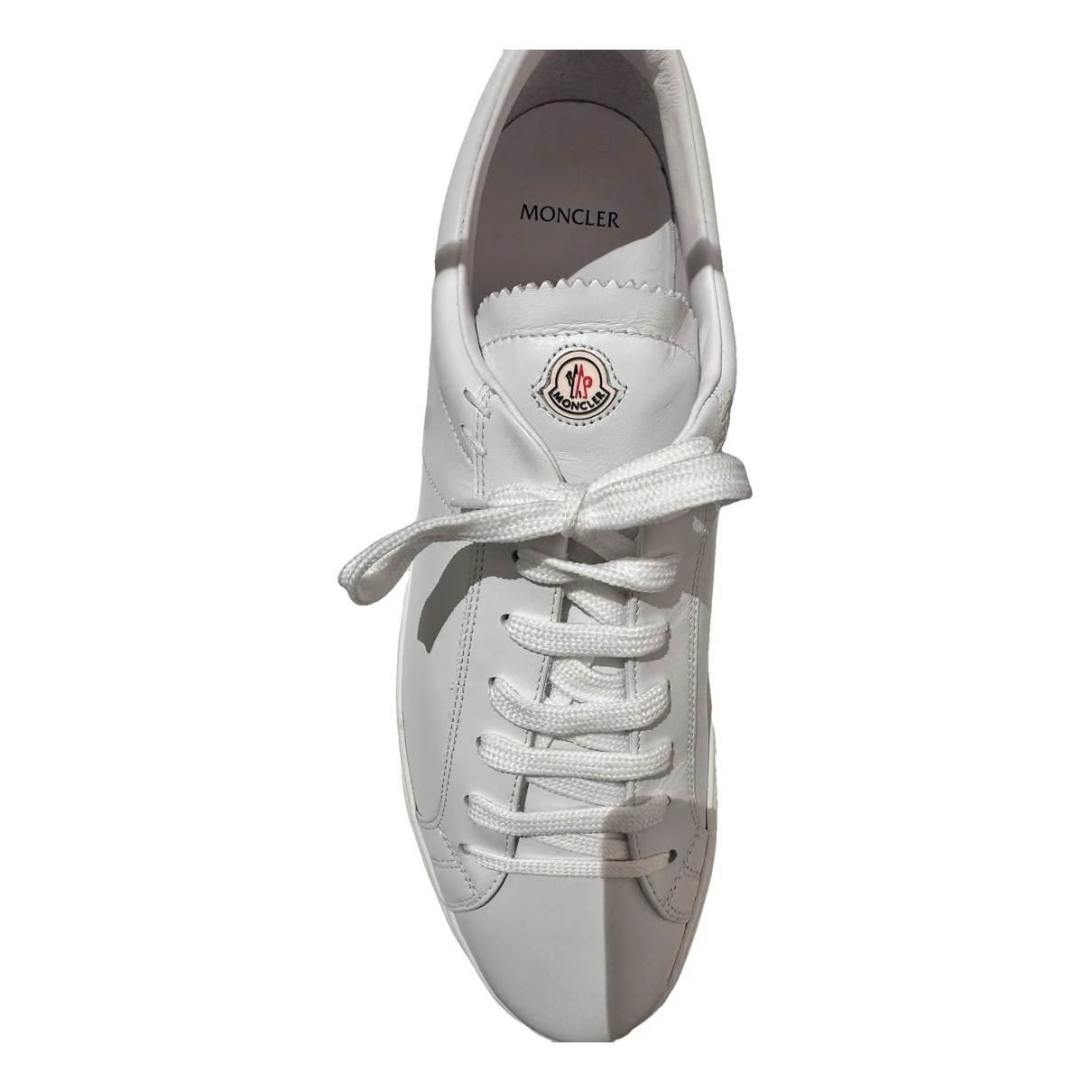 Pre-owned Moncler Leather Low Trainers In White