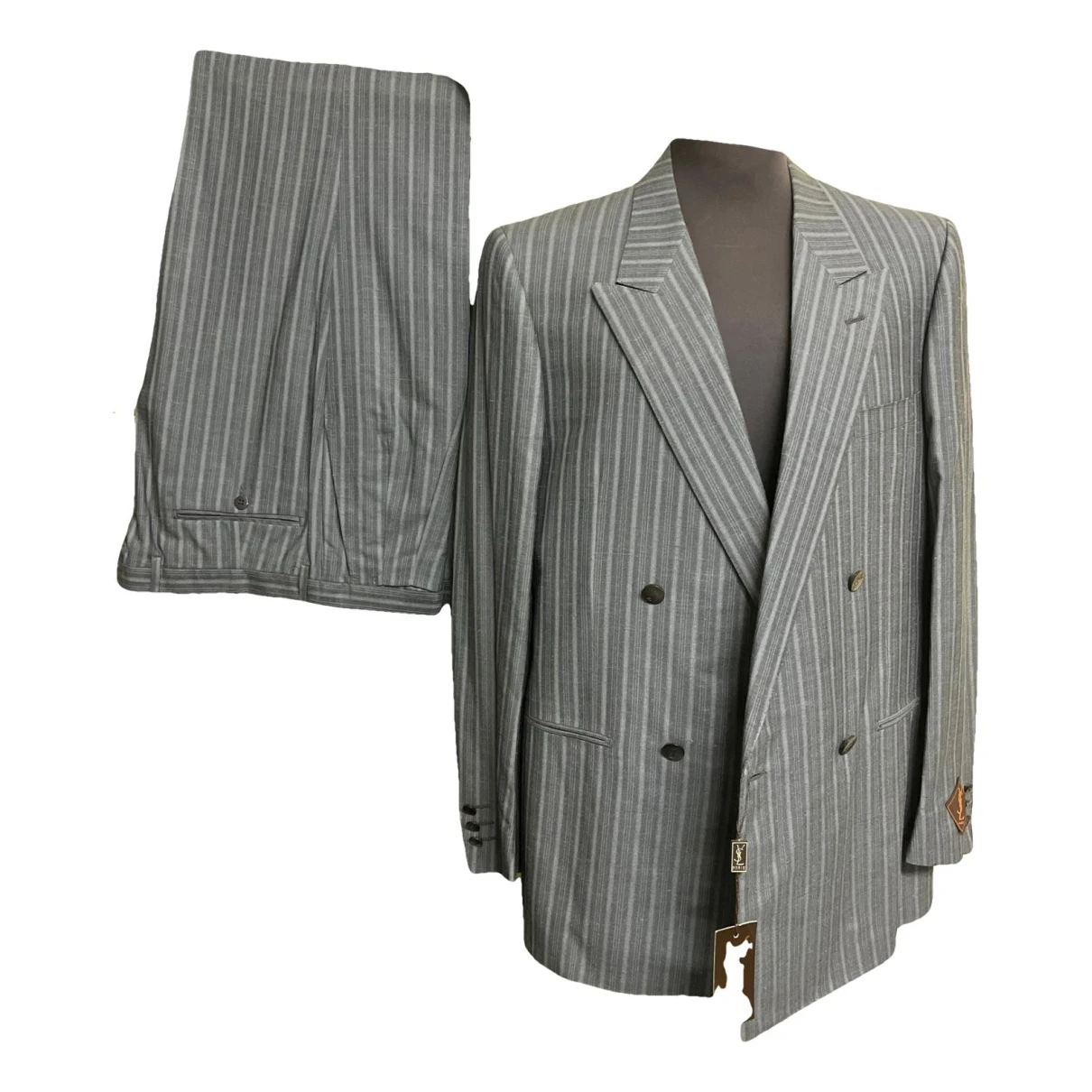 Pre-owned Saint Laurent Silk Suit In Grey