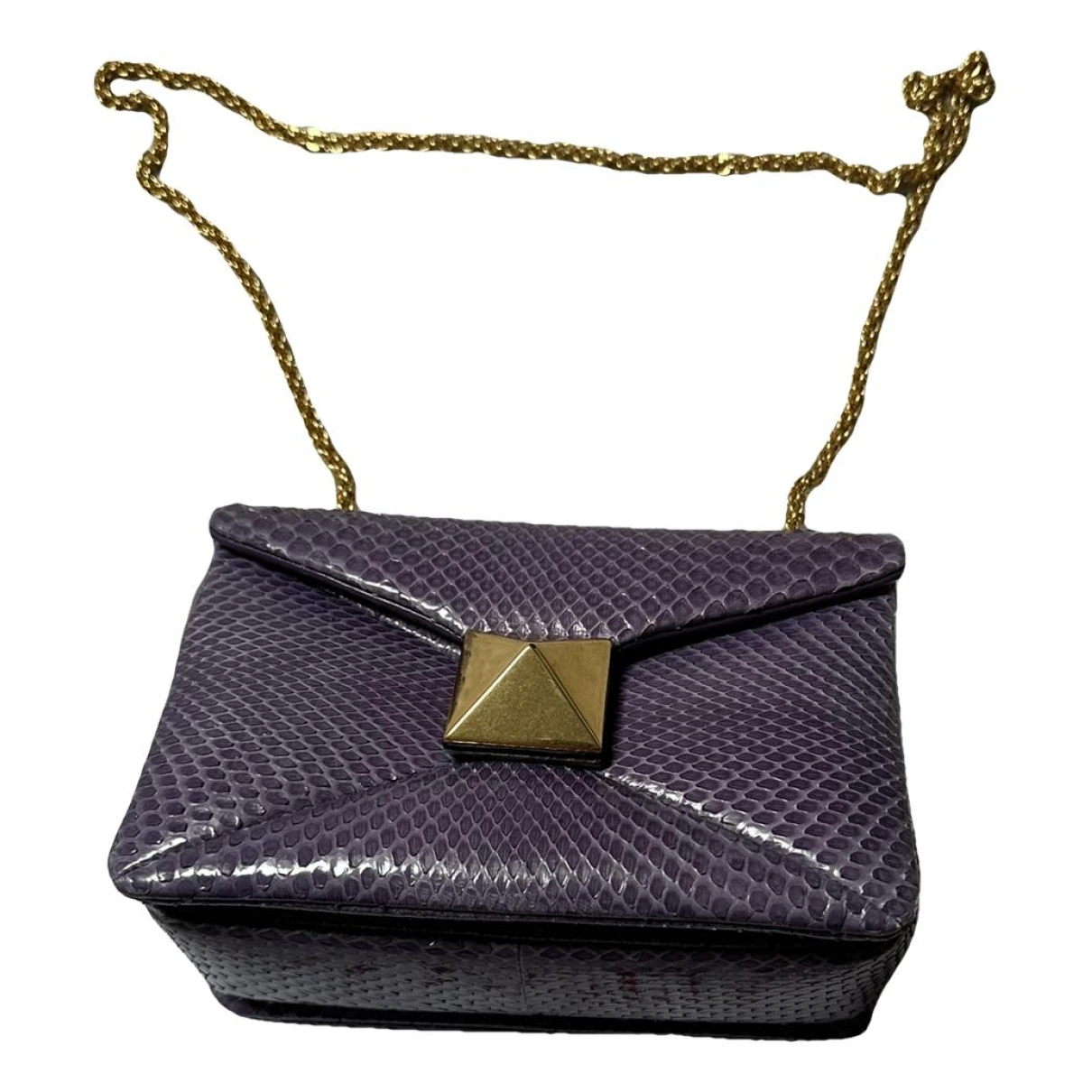 Pre-owned Valentino Garavani One Stud Leather Handbag In Purple