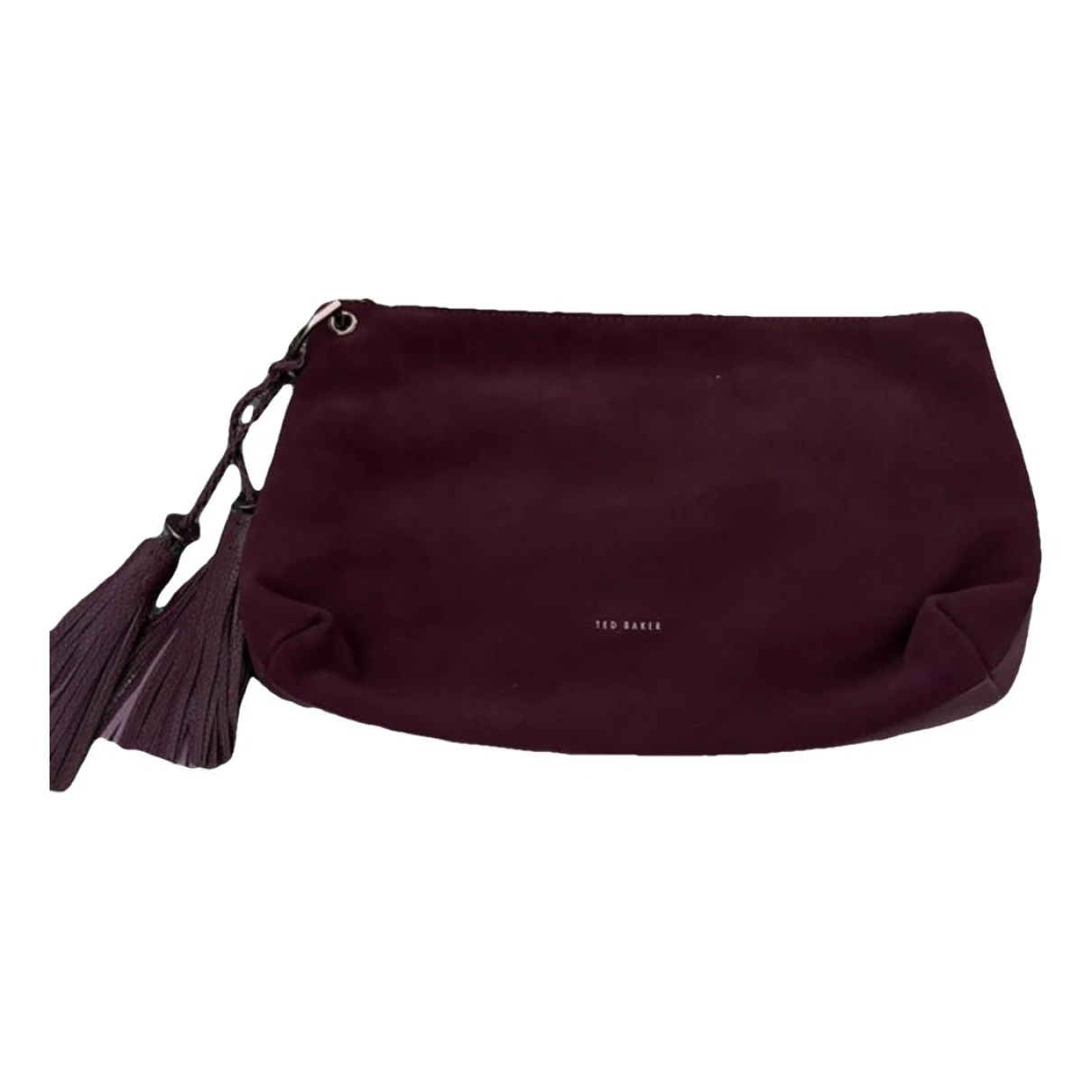 Pre-owned Ted Baker Leather Clutch Bag In Burgundy