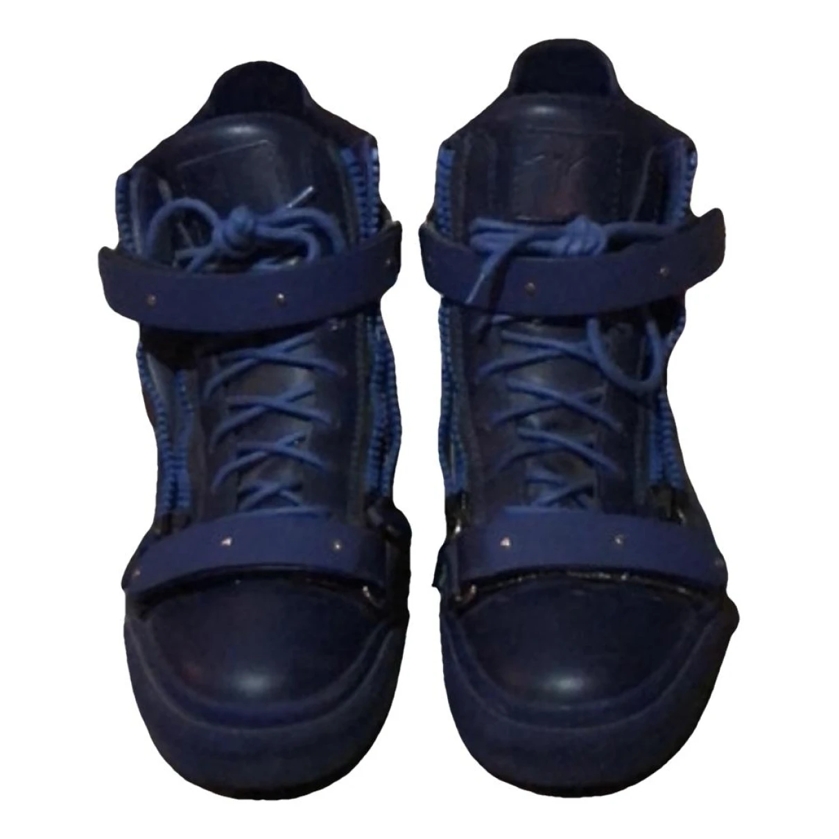 Pre-owned Giuseppe Zanotti Leather High Trainers In Blue