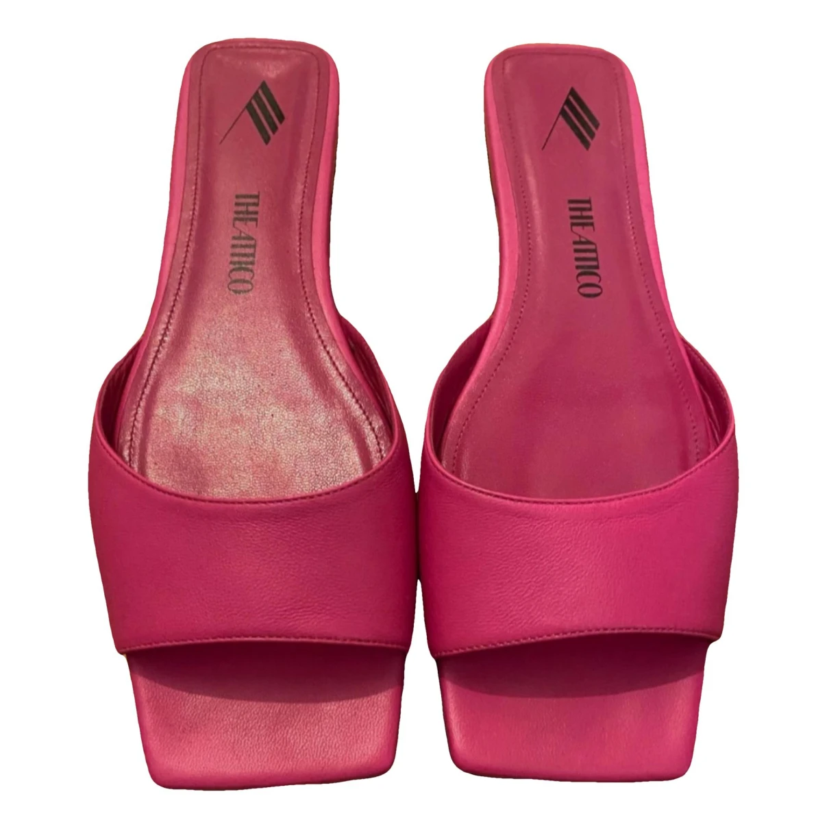 Pre-owned Attico Leather Mules In Pink