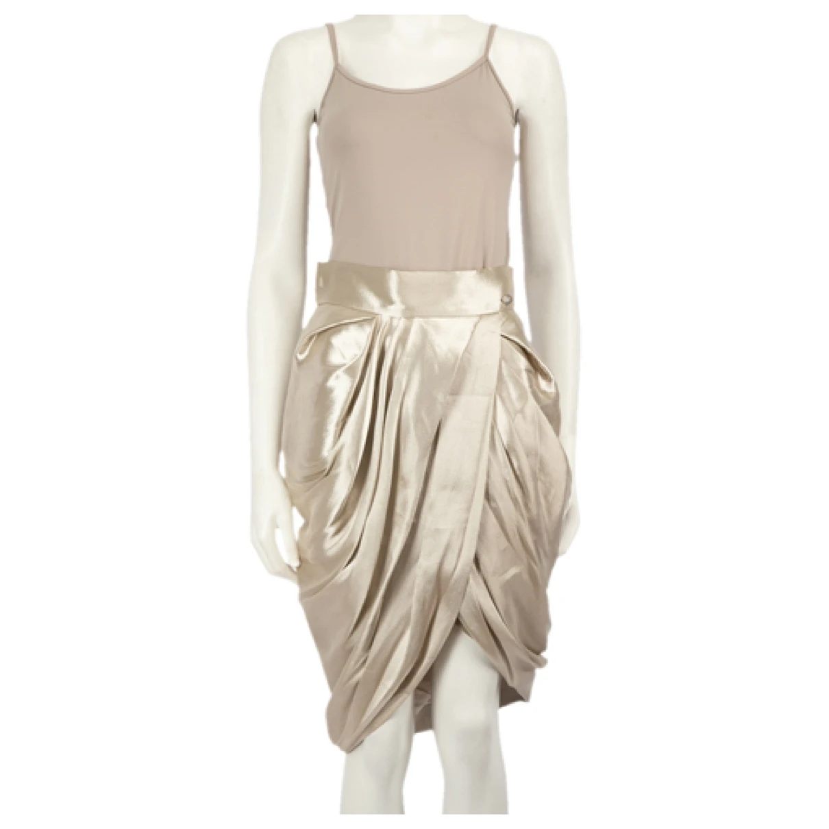 Pre-owned Chanel Silk Skirt In Metallic