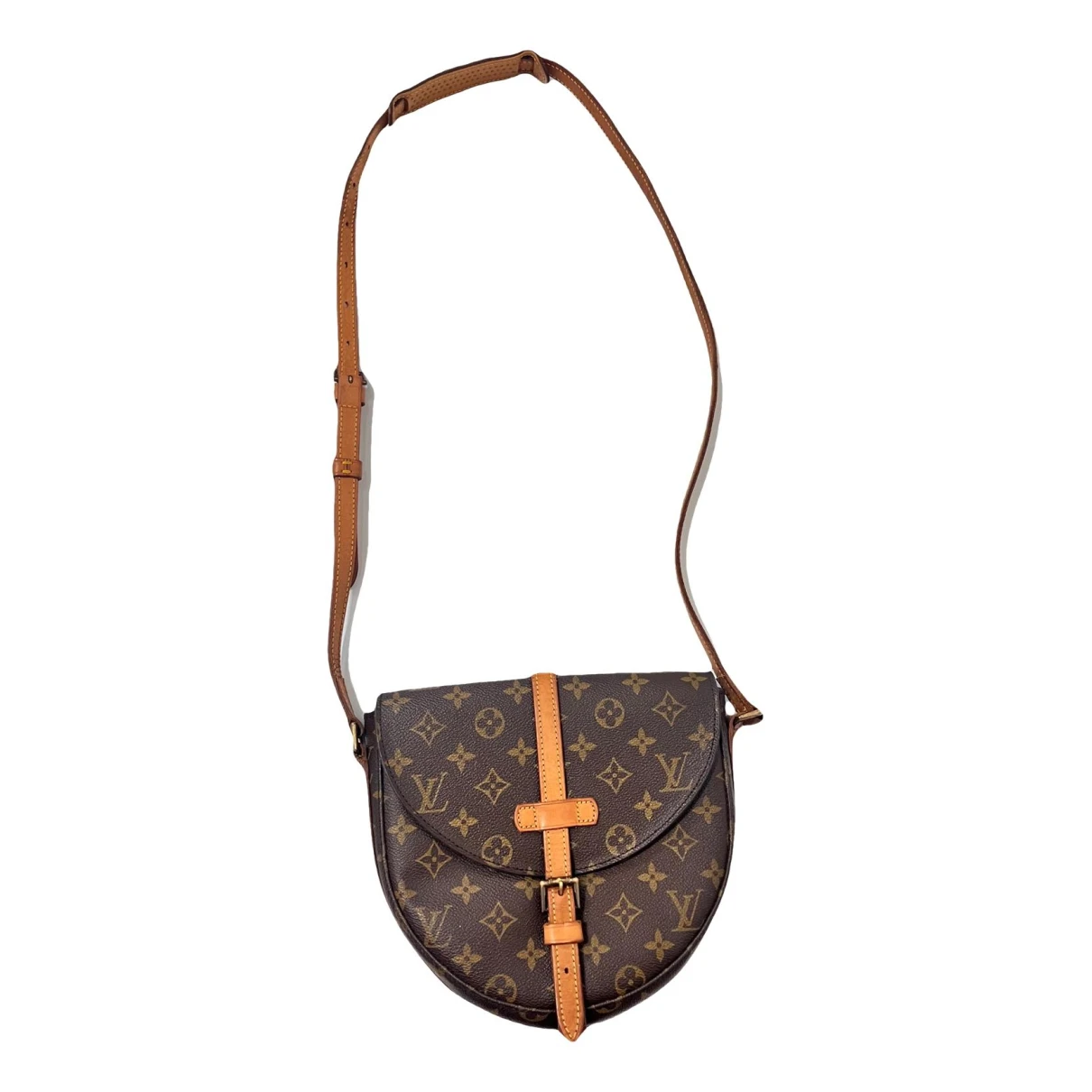 Pre-owned Louis Vuitton Chantilly Leather Crossbody Bag In Brown