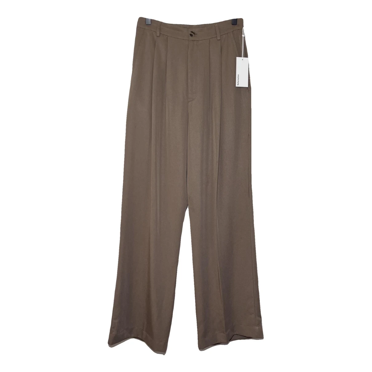 Pre-owned Reformation Trousers In Brown