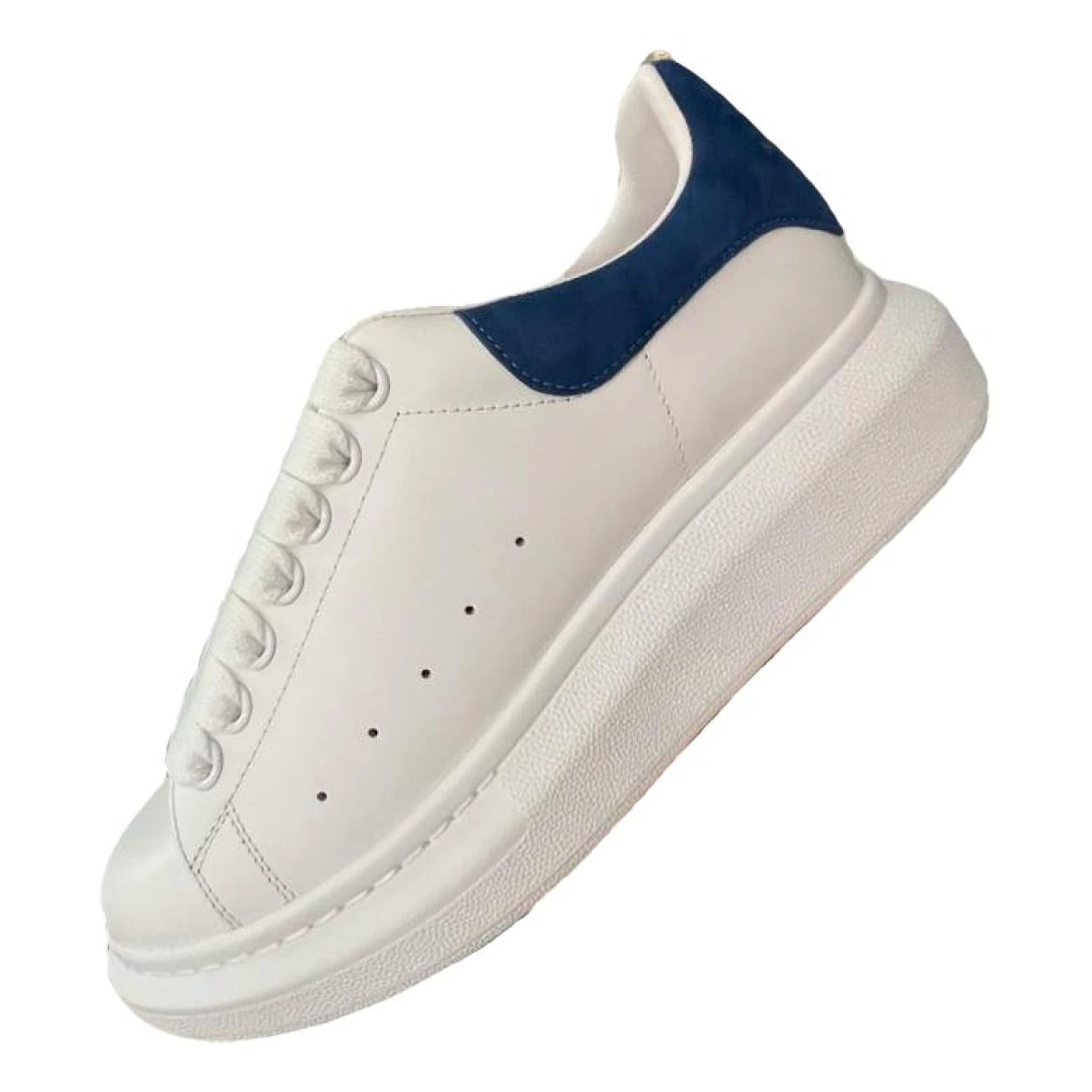 Pre-owned Alexander Mcqueen Leather Trainers In Blue