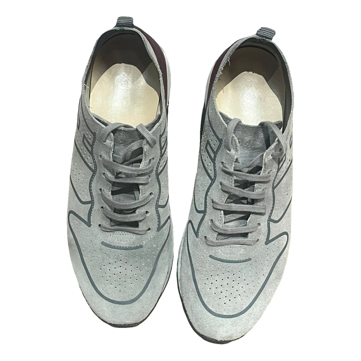 Pre-owned Hogan High Trainers In Grey
