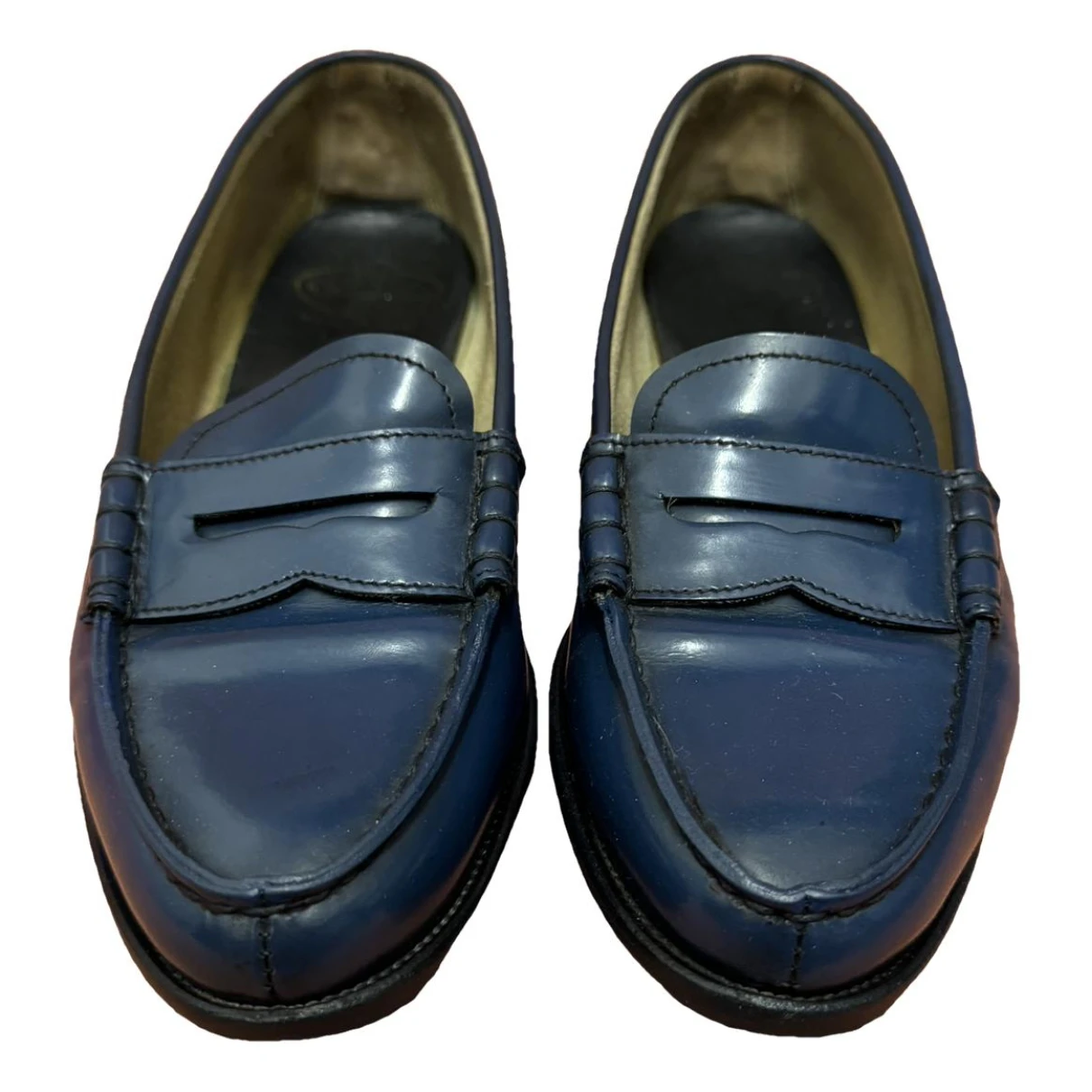 Pre-owned Church's Leather Flats In Blue