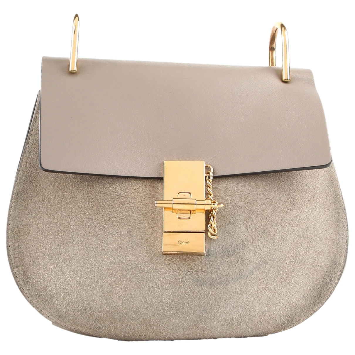 Pre-owned Chloé Drew Leather Crossbody Bag In Grey