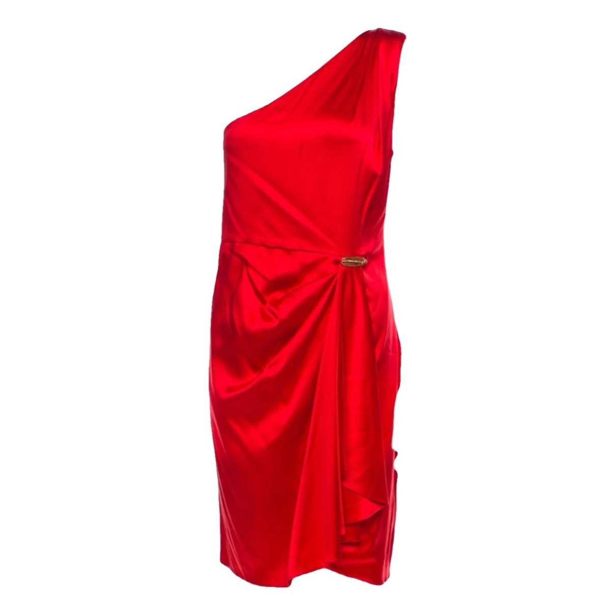Pre-owned Roberto Cavalli Silk Mid-length Dress In Red