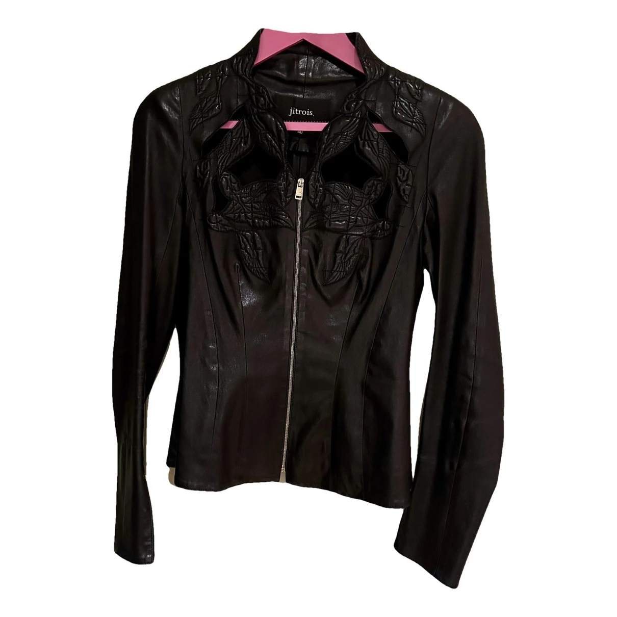 Pre-owned Jitrois Leather Biker Jacket In Black