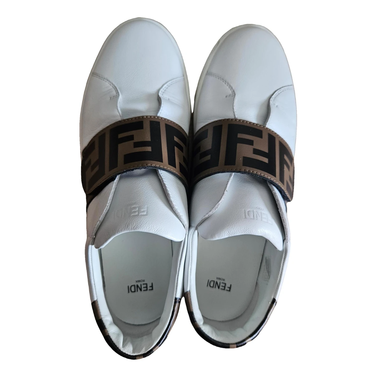 Pre-owned Fendi Leather Trainers In White