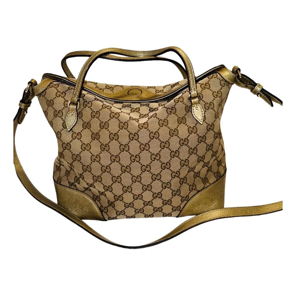 Pre-owned Gucci Bree Leather Crossbody Bag In Gold