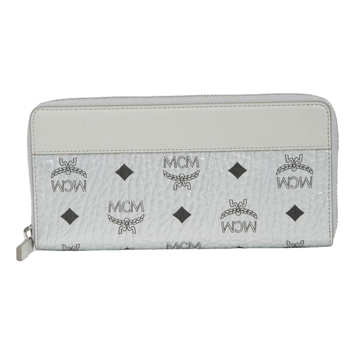 Pre-owned Mcm Leather Wallet In Silver