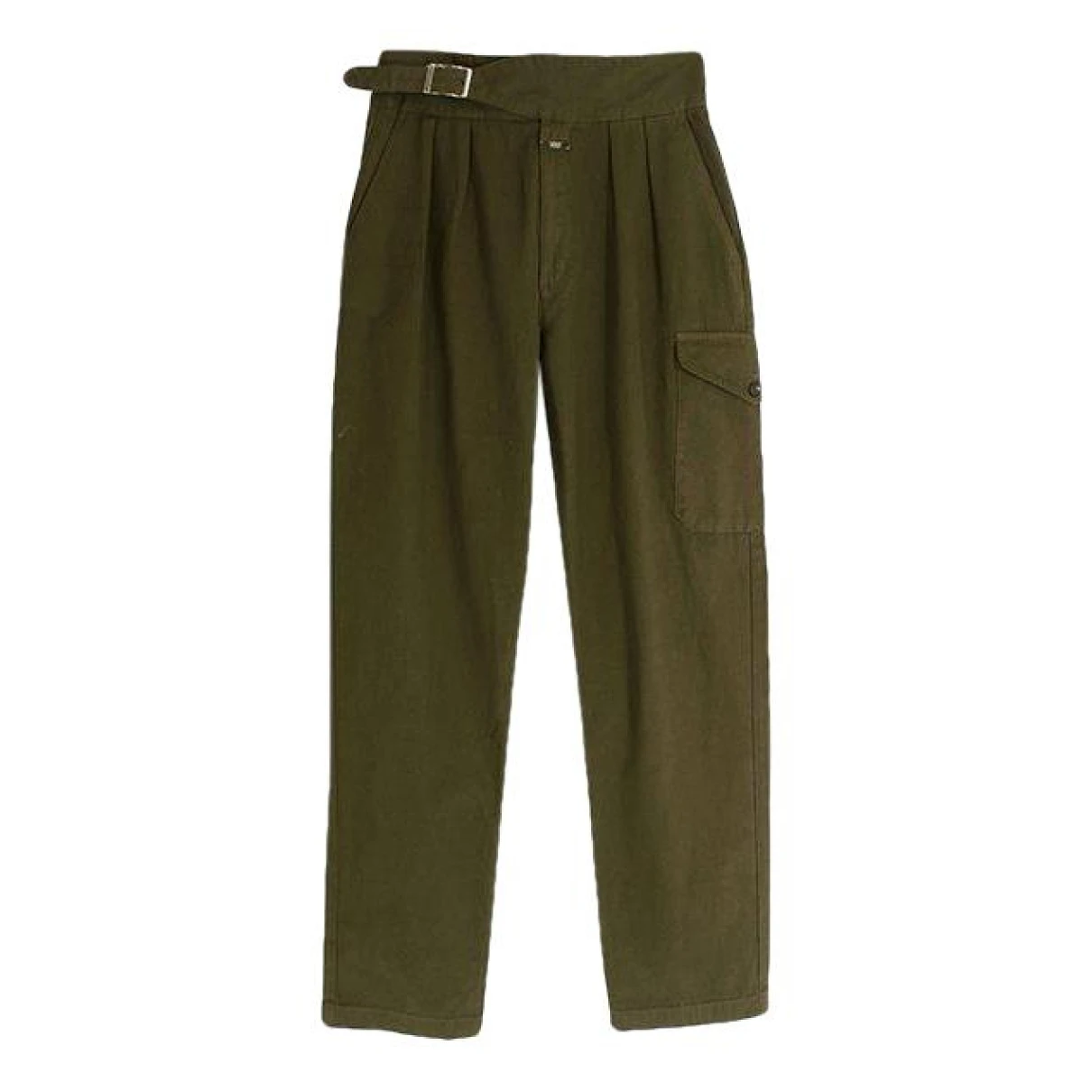Pre-owned Closed Trousers In Green