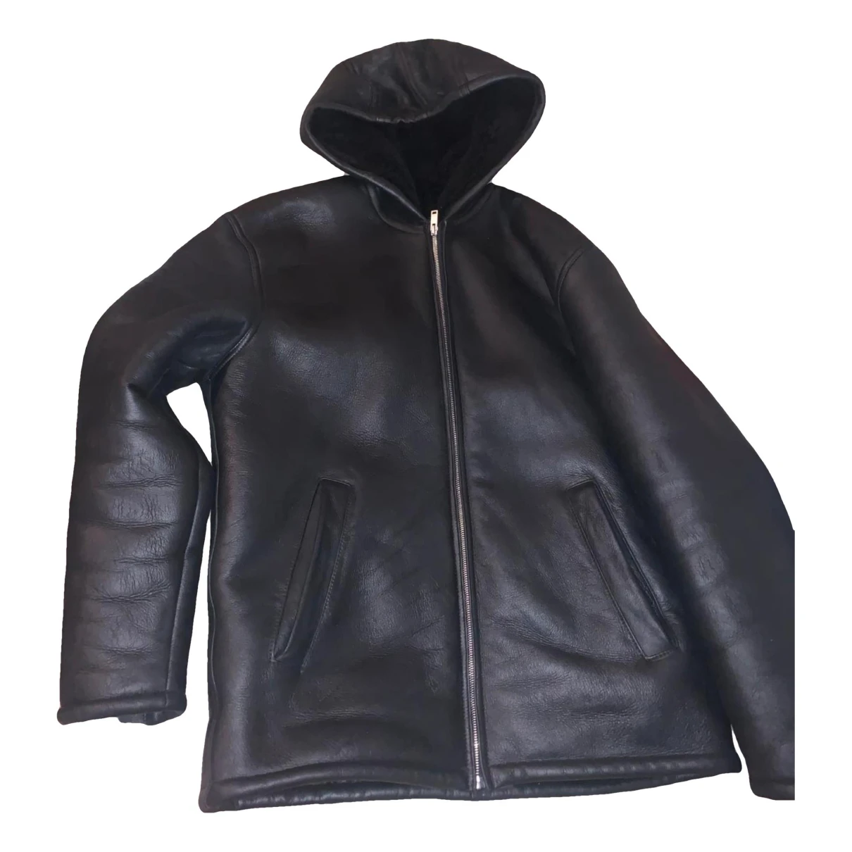 Pre-owned Sandro Leather Vest In Black