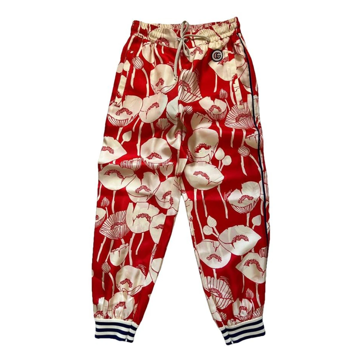 Pre-owned Gucci Silk Trousers In Red