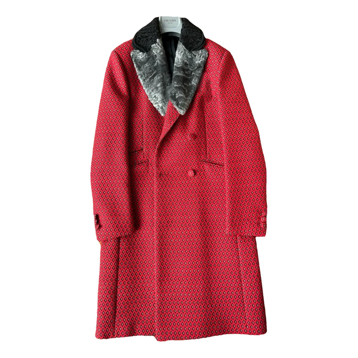 Pre-owned Prada Wool Coat In Red