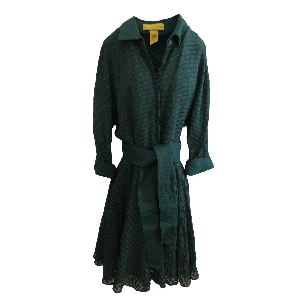 Pre-owned Catherine Malandrino Silk Mini Dress In Green