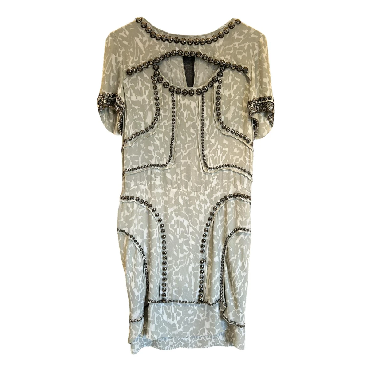 Pre-owned Isabel Marant Silk Mini Dress In Grey